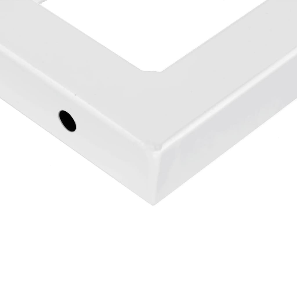 vidaXL Basin Shelf | Dark brown and white | Solid oak wood, Steel | Standard