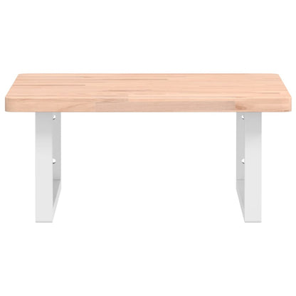 vidaXL Basin Shelf Wall Mounted Steel and Solid Wood Beech