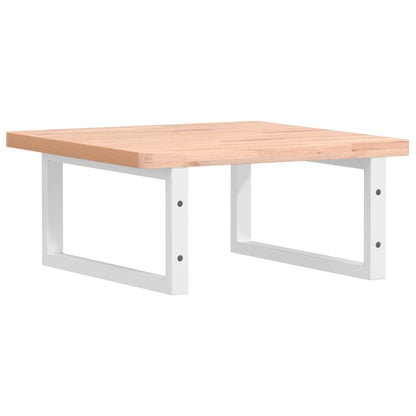 vidaXL Basin Shelf Wall Mounted Steel and Solid Wood Beech