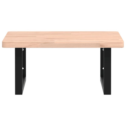 vidaXL Basin Shelf Wall Mounted Steel and Solid Wood Beech