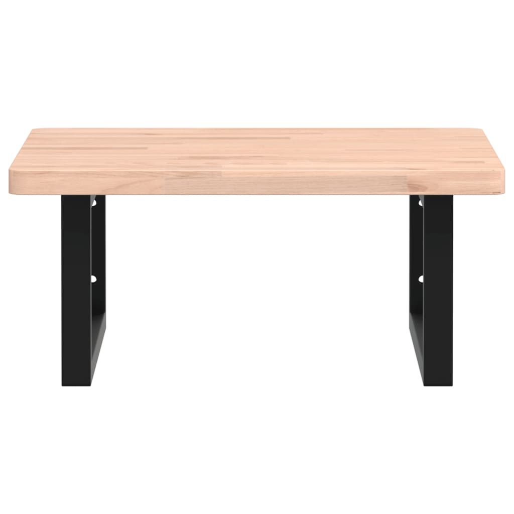 vidaXL Basin Shelf Wall Mounted Steel and Solid Wood Beech