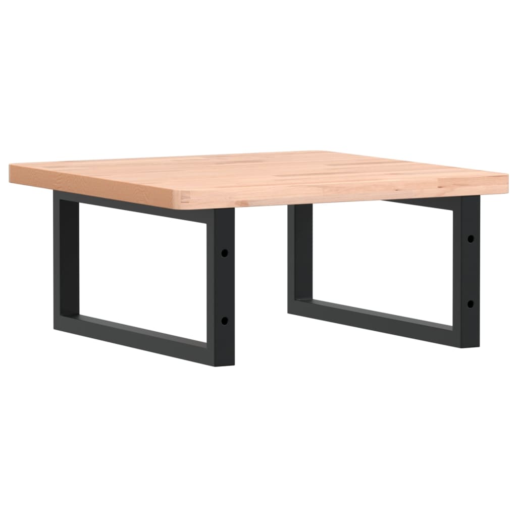 vidaXL Basin Shelf Wall Mounted Steel and Solid Wood Beech