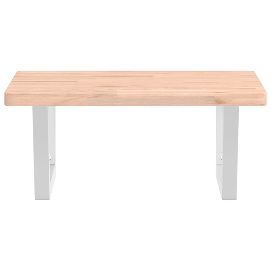vidaXL Basin Shelf Wall Mounted Steel and Solid Wood Beech