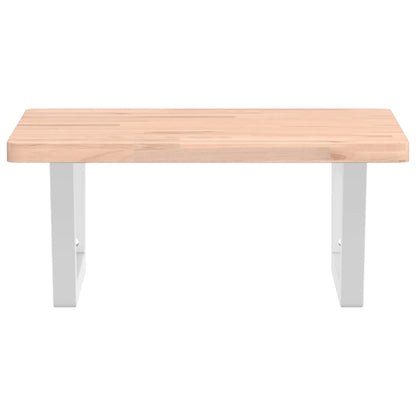 vidaXL Basin Shelf Wall Mounted Steel and Solid Wood Beech