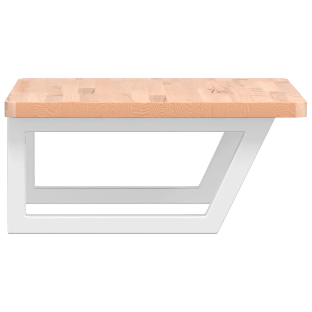 vidaXL Basin Shelf Wall Mounted Steel and Solid Wood Beech