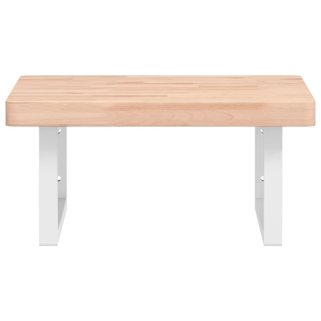 vidaXL Basin Shelf Wall Mounted Steel and Solid Wood Beech