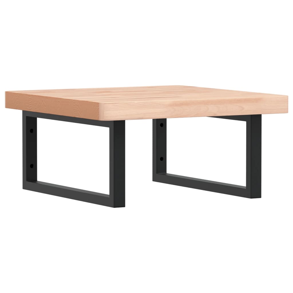 vidaXL Basin Shelf Wall Mounted Steel and Solid Wood Beech