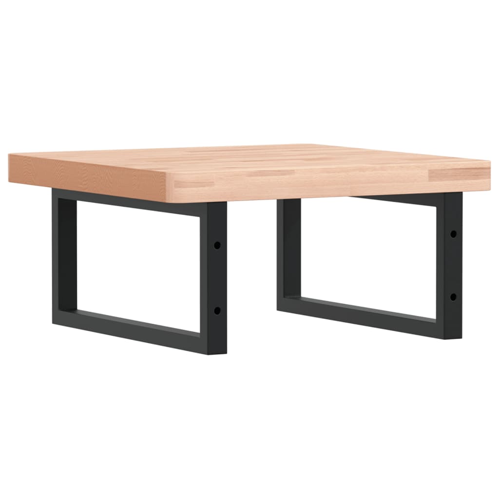 vidaXL Basin Shelf Wall Mounted Steel and Solid Wood Beech
