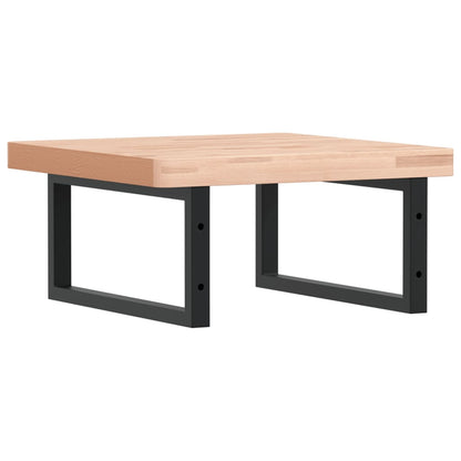 vidaXL Basin Shelf Wall Mounted Steel and Solid Wood Beech