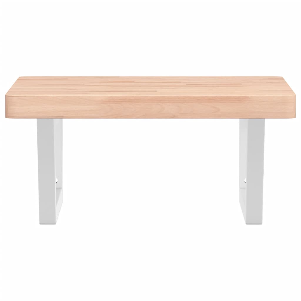 vidaXL Basin Shelf Wall Mounted Steel and Solid Wood Beech