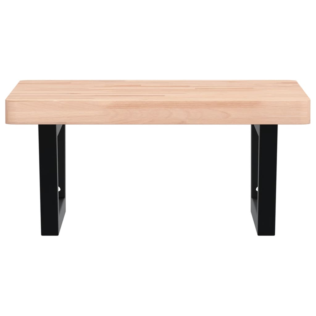 vidaXL Basin Shelf Wall Mounted Steel and Solid Wood Beech