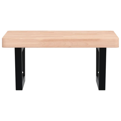 vidaXL Basin Shelf Wall Mounted Steel and Solid Wood Beech