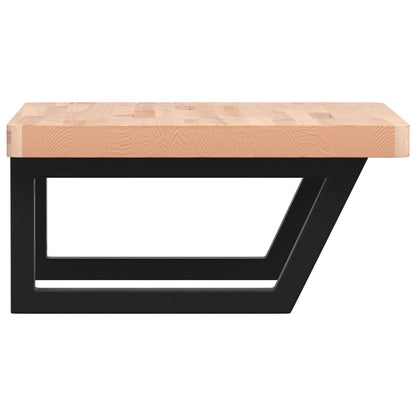 vidaXL Basin Shelf Wall Mounted Steel and Solid Wood Beech