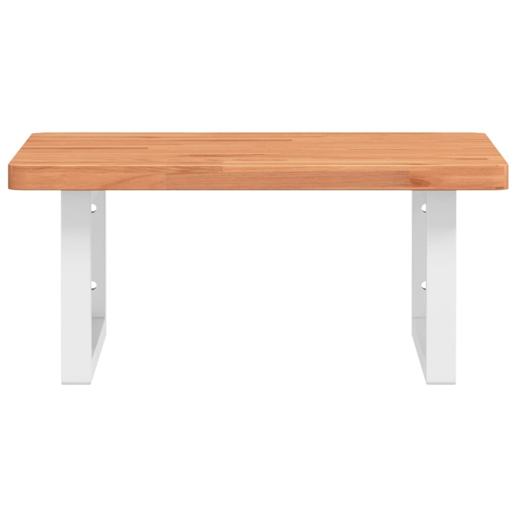 vidaXL Basin Shelf Wall Mounted Steel and Solid Wood Beech