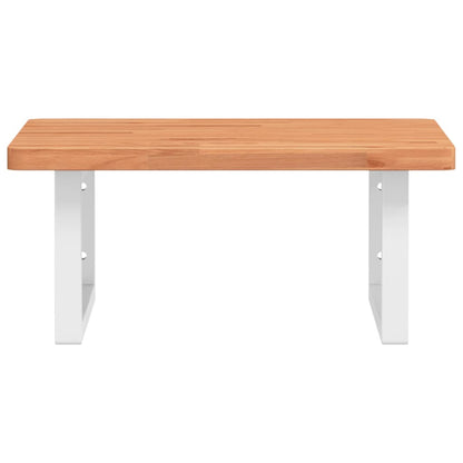 vidaXL Basin Shelf Wall Mounted Steel and Solid Wood Beech