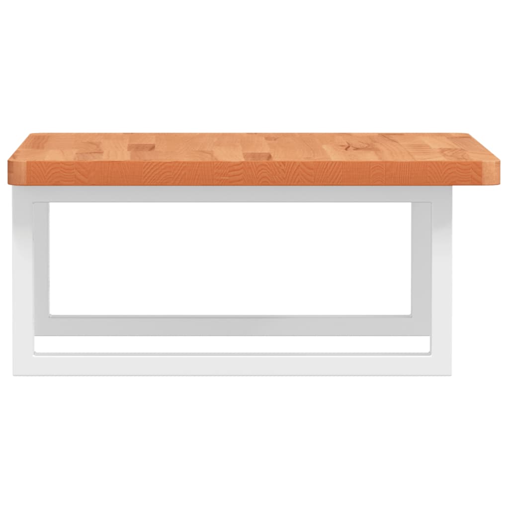 vidaXL Basin Shelf Wall Mounted Steel and Solid Wood Beech