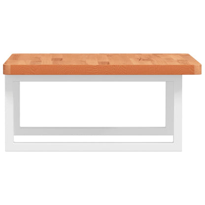 vidaXL Basin Shelf Wall Mounted Steel and Solid Wood Beech