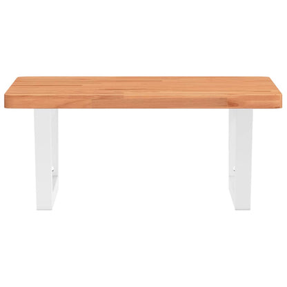 vidaXL Basin Shelf Wall Mounted Steel and Solid Wood Beech