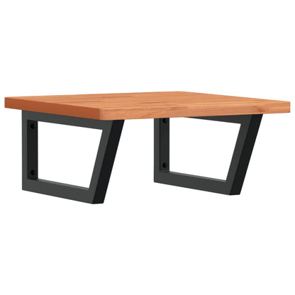 vidaXL Basin Shelf Wall Mounted Steel and Solid Wood Beech