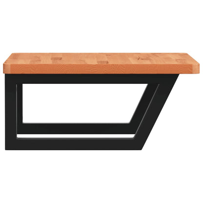 vidaXL Basin Shelf Wall Mounted Steel and Solid Wood Beech