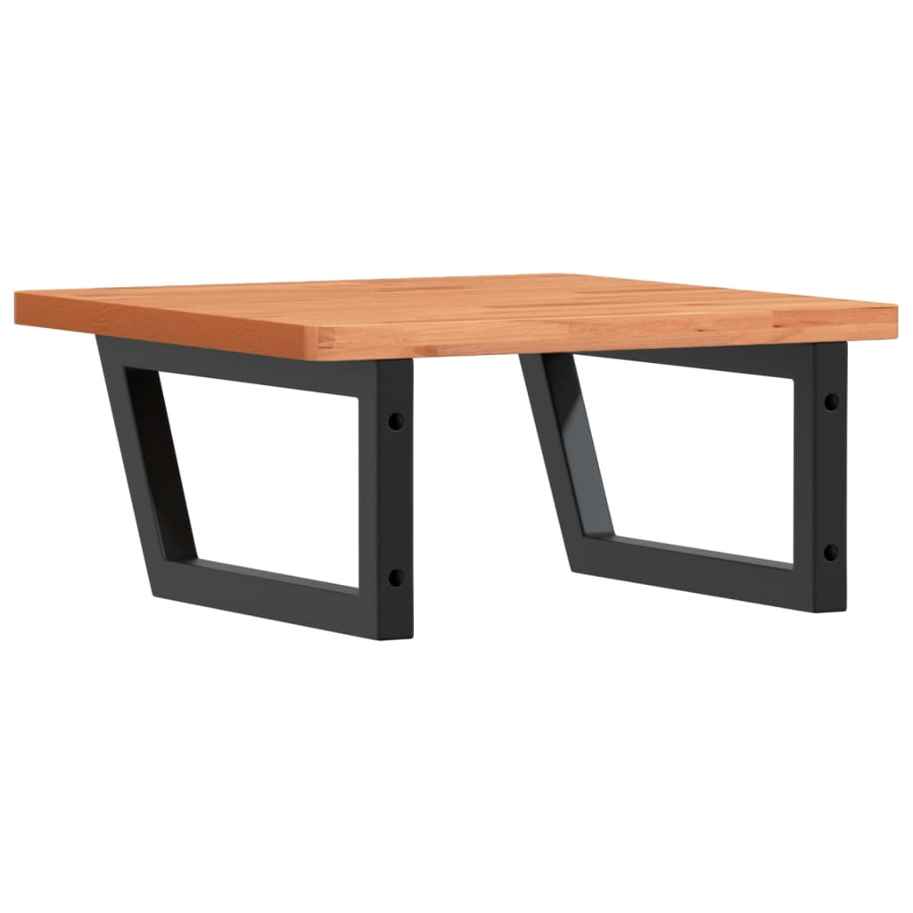 vidaXL Basin Shelf Wall Mounted Steel and Solid Wood Beech