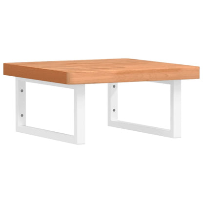 vidaXL Basin Shelf Wall Mounted Steel and Solid Wood Beech