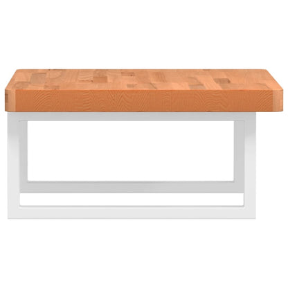 vidaXL Basin Shelf Wall Mounted Steel and Solid Wood Beech