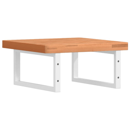vidaXL Basin Shelf Wall Mounted Steel and Solid Wood Beech