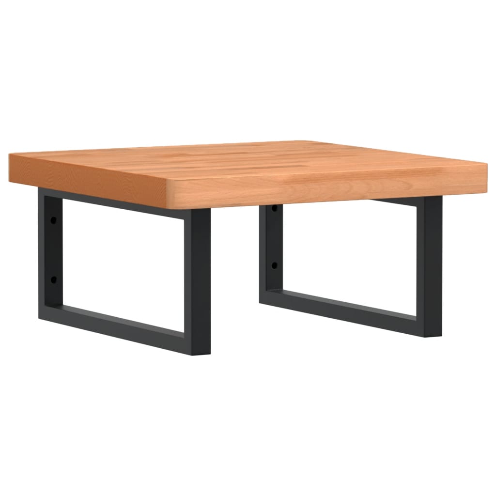 vidaXL Basin Shelf Wall Mounted Steel and Solid Wood Beech