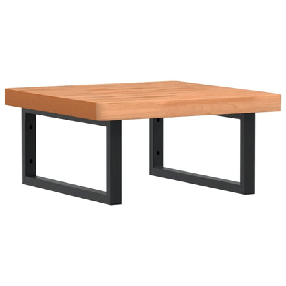 vidaXL Basin Shelf Wall Mounted Steel and Solid Wood Beech