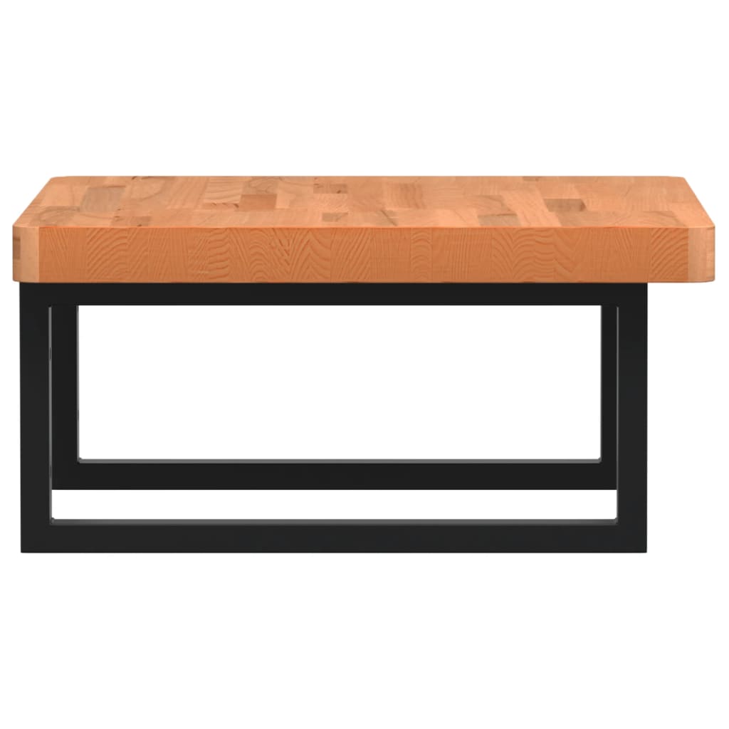 vidaXL Basin Shelf Wall Mounted Steel and Solid Wood Beech