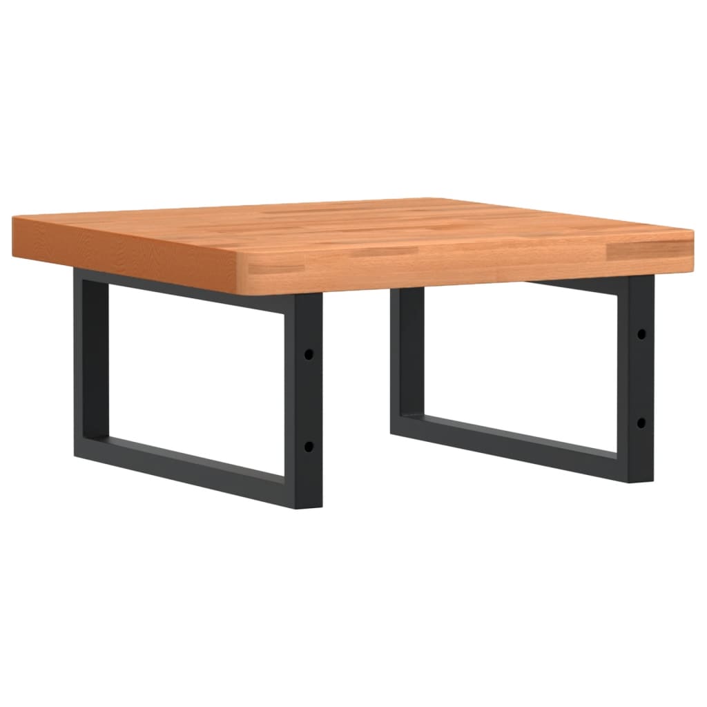 vidaXL Basin Shelf Wall Mounted Steel and Solid Wood Beech