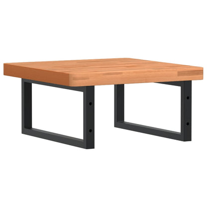vidaXL Basin Shelf Wall Mounted Steel and Solid Wood Beech
