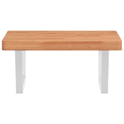 vidaXL Basin Shelf Wall Mounted Steel and Solid Wood Beech