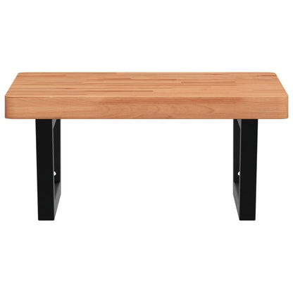 vidaXL Basin Shelf Wall Mounted Steel and Solid Wood Beech