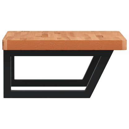 vidaXL Basin Shelf Wall Mounted Steel and Solid Wood Beech