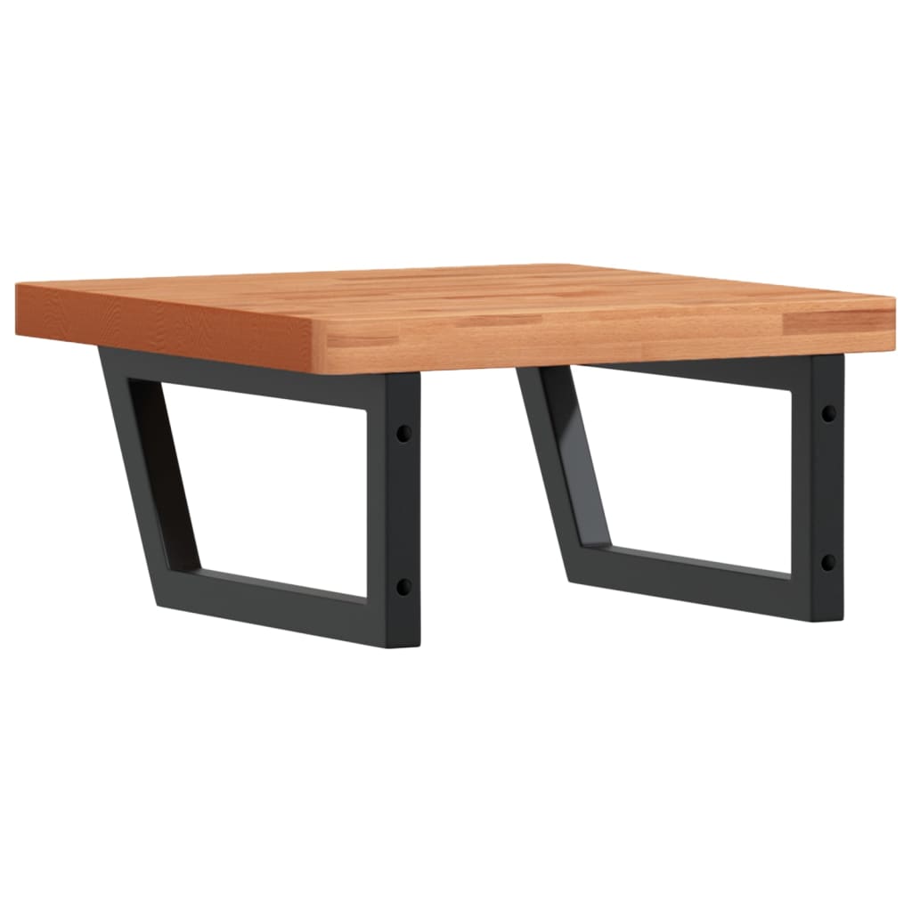 vidaXL Basin Shelf Wall Mounted Steel and Solid Wood Beech