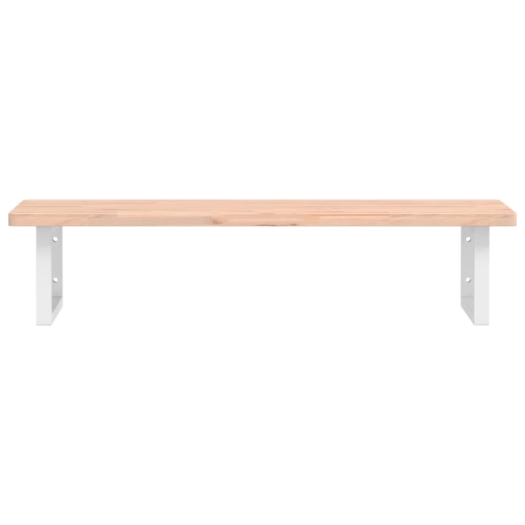 vidaXL Basin Shelf Wall Mounted Steel and Solid Wood Beech