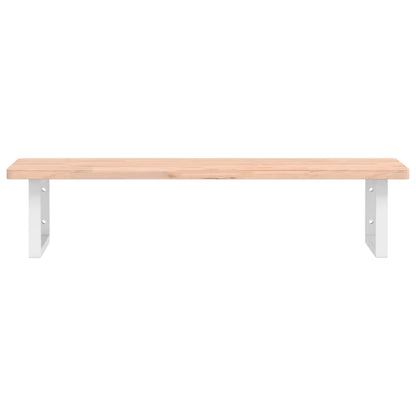 vidaXL Basin Shelf Wall Mounted Steel and Solid Wood Beech