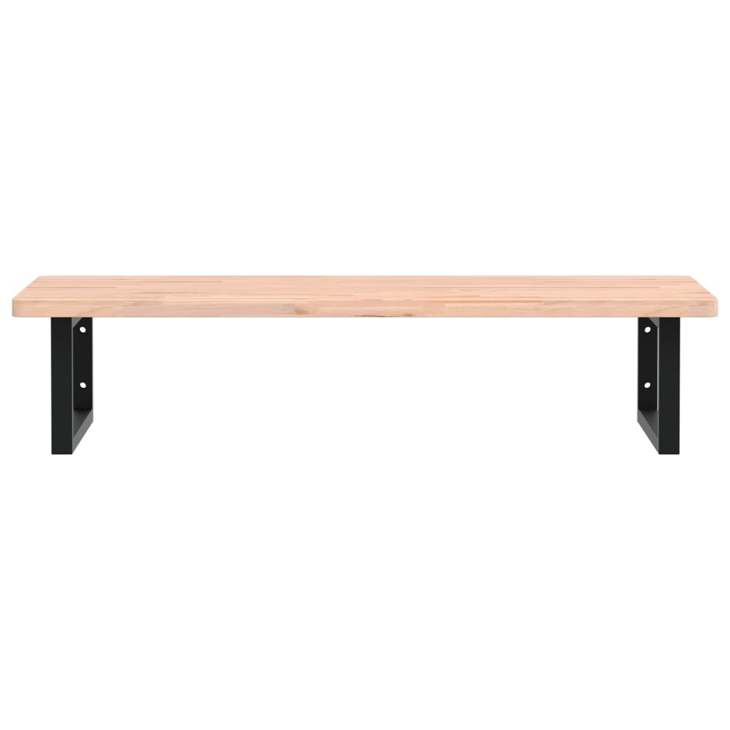 vidaXL Basin Shelf Wall Mounted Steel and Solid Wood Beech