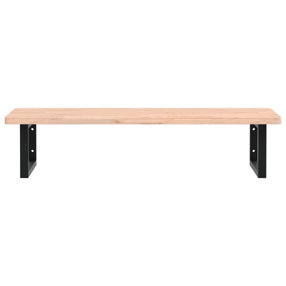 vidaXL Basin Shelf Wall Mounted Steel and Solid Wood Beech
