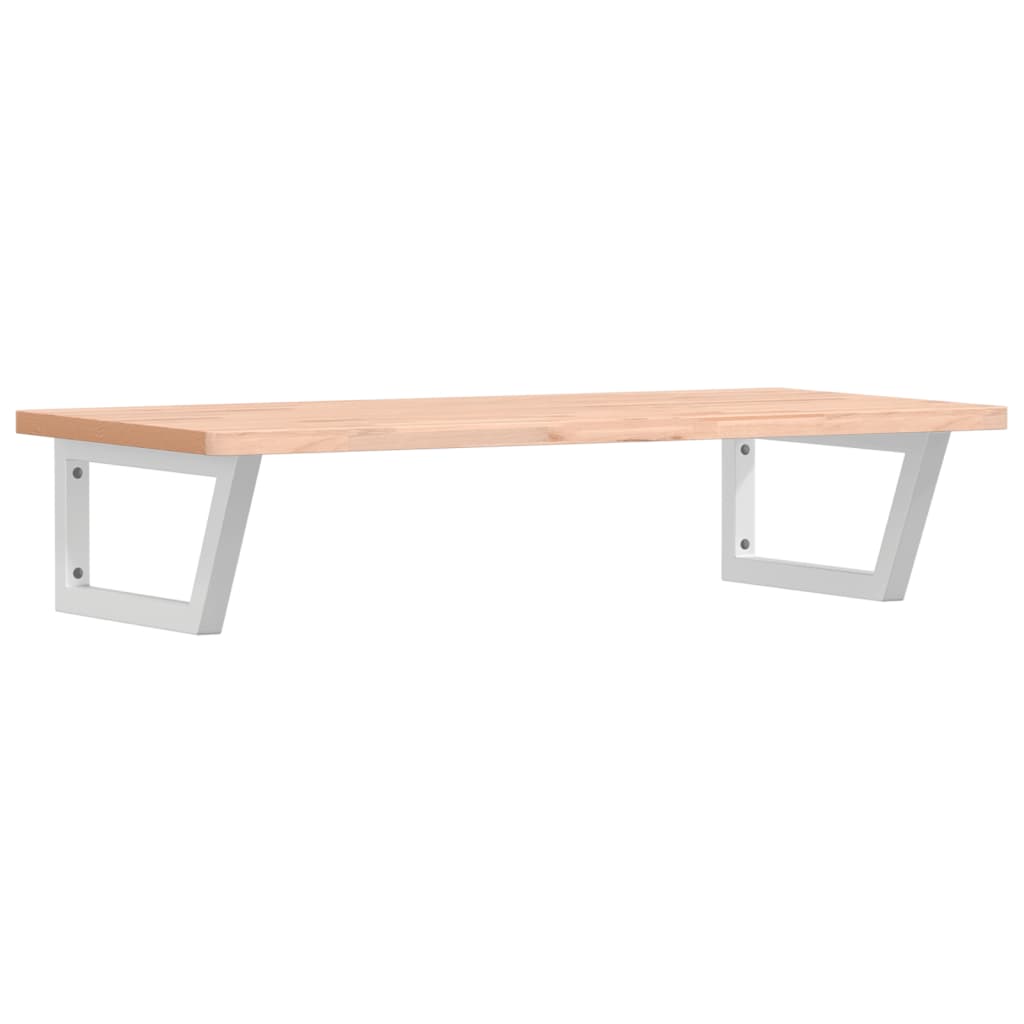 vidaXL Basin Shelf Wall Mounted Steel and Solid Wood Beech