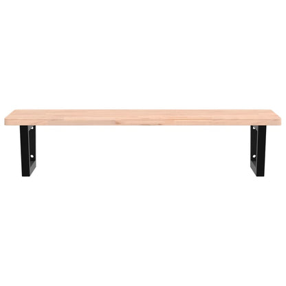 vidaXL Basin Shelf Wall Mounted Steel and Solid Wood Beech