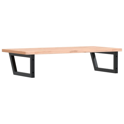 vidaXL Basin Shelf Wall Mounted Steel and Solid Wood Beech