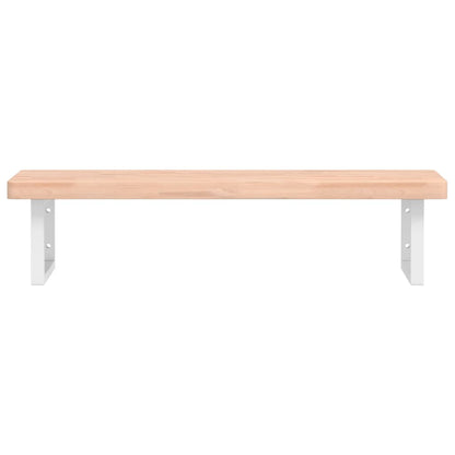 vidaXL Basin Shelf Wall Mounted Steel and Solid Wood Beech