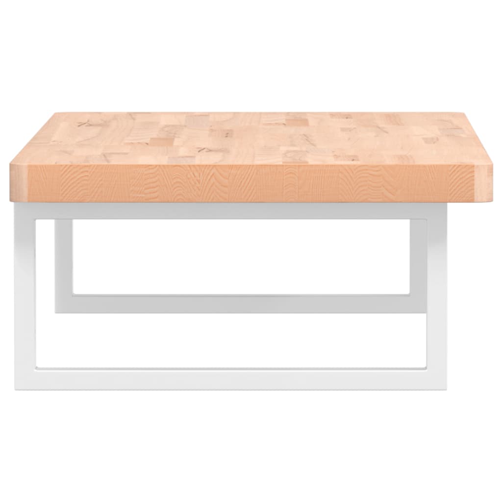 vidaXL Basin Shelf Wall Mounted Steel and Solid Wood Beech