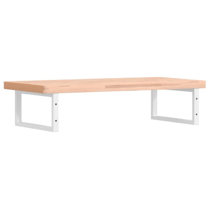 vidaXL Basin Shelf Wall Mounted Steel and Solid Wood Beech