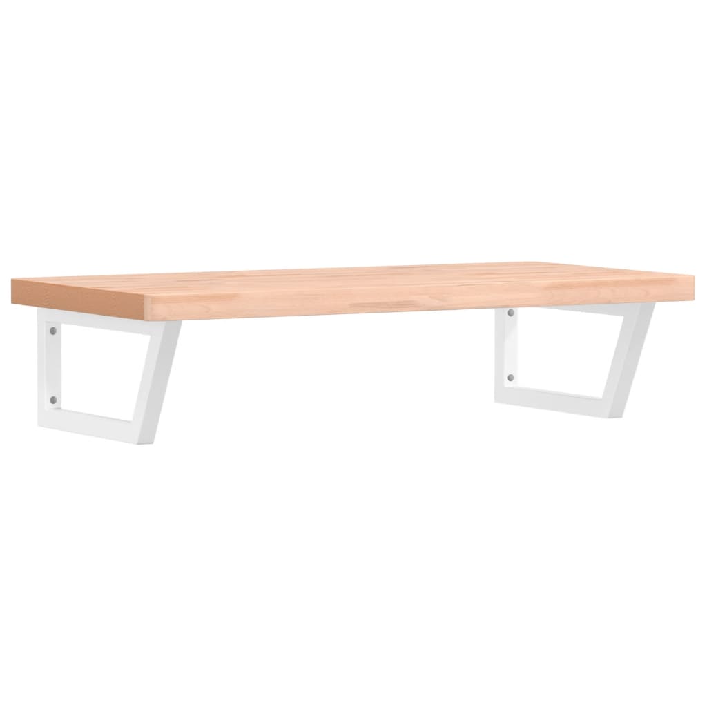 vidaXL Basin Shelf Wall Mounted Steel and Solid Wood Beech