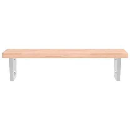 vidaXL Basin Shelf Wall Mounted Steel and Solid Wood Beech