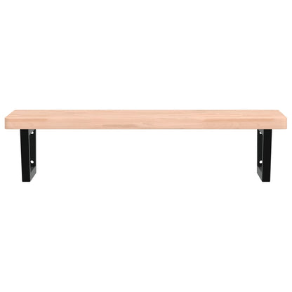 vidaXL Basin Shelf Wall Mounted Steel and Solid Wood Beech